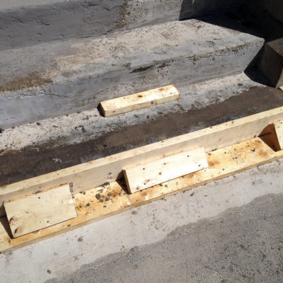Steps restoration with Belzona 4154 and a locally sourced aggregate